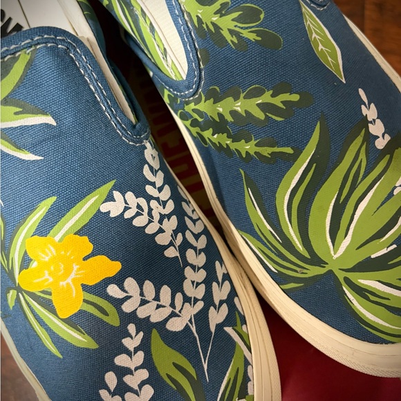 Vans Floral Slip-On Sneakers - Blue and Yellow - Picture 6 of 9